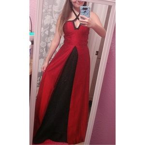 Size S Handmade Red & Black Vintage Medieval Style Dress